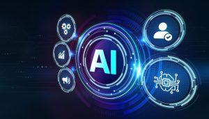 Business professional analyzing search data on a digital screen — AI visibility for high-ticket brands